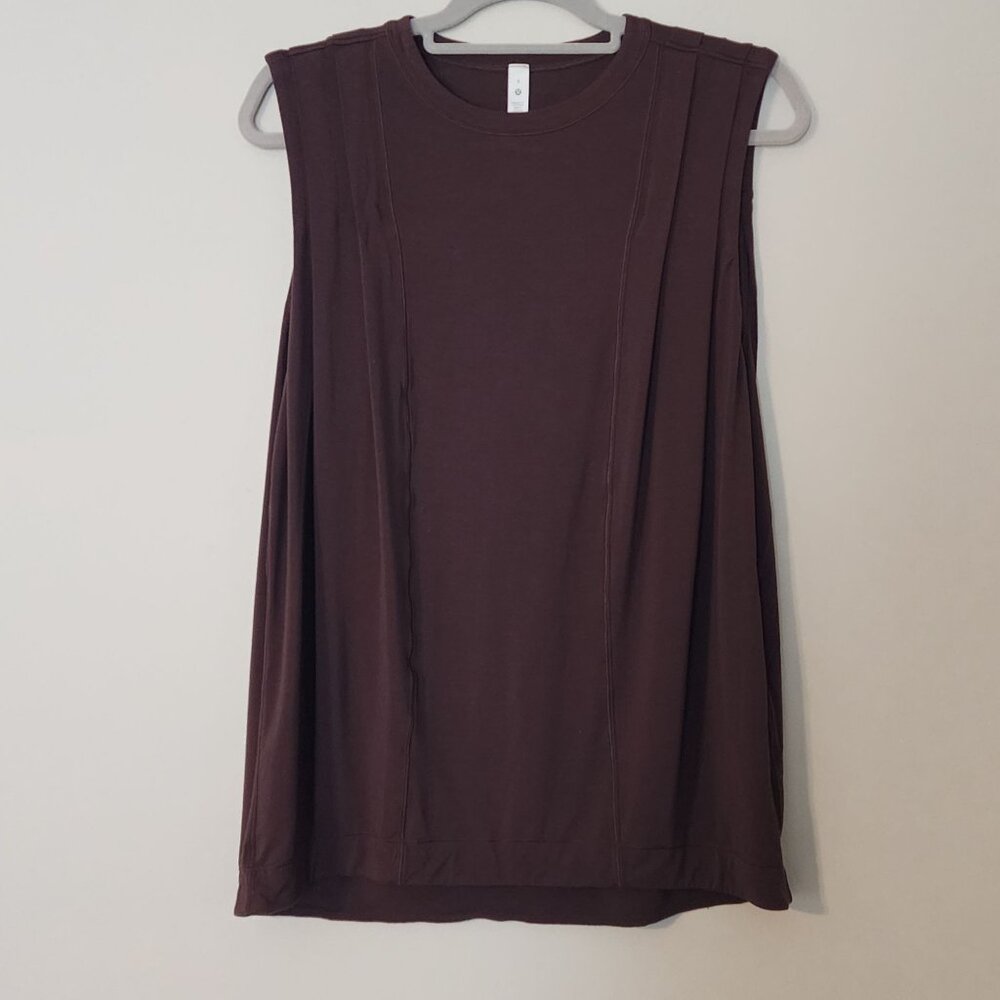 Lululemon Modal Pleated Shoulder Tank Top sz 6 brown
